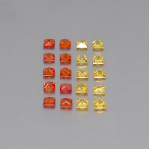 캐럿 천연 멀티컬러 사파이어 보석, 스퀘어, 2.2×2.2 mm, VVS-VS