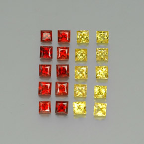 2.26캐럿 천연 멀티컬러 사파이어 보석, 스퀘어, 2.5×2.5 mm, VVS-VS