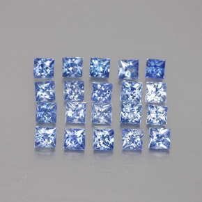 캐럿 천연 블루 사파이어 보석, 스퀘어, 2.3×2.3 mm, VVS-VS