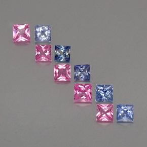캐럿 천연 멀티컬러 사파이어 보석, 스퀘어, 3.4×3.4 mm, VVS-VS
