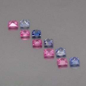 캐럿 천연 멀티컬러 사파이어 보석, 스퀘어, 3.4×3.4 mm, VVS-VS