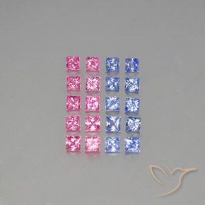 3.09캐럿 천연 다색 사파이어 보석, 정사각형, VVS-VS