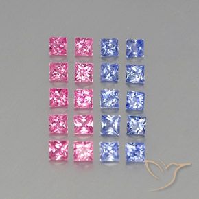 3.09캐럿 천연 다색 사파이어 보석, 정사각형, VVS-VS