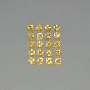 2.10캐럿 천연 골든 옐로우 사파이어 보석, 스퀘어, 2.6×2.6 mm, VVS-VS