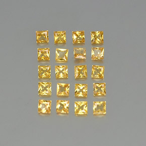 2.10캐럿 천연 골든 옐로우 사파이어 보석, 스퀘어, 2.6×2.6 mm, VVS-VS