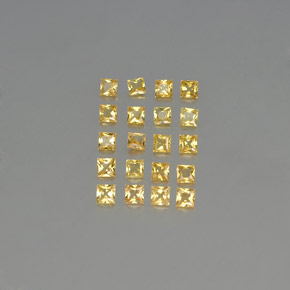 캐럿 천연 골든 옐로우 사파이어 보석, 스퀘어, 2.4×2.4 mm, VVS-VS