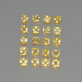 캐럿 천연 골든 옐로우 사파이어 보석, 스퀘어, 2.4×2.4 mm, VVS-VS
