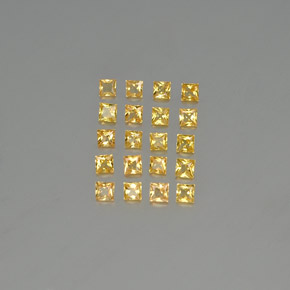 캐럿 천연 골든 옐로우 사파이어 보석, 스퀘어, 2.5×2.5 mm, VVS-VS