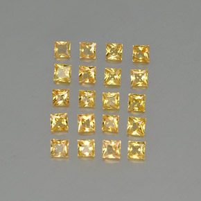 캐럿 천연 골든 옐로우 사파이어 보석, 스퀘어, 2.5×2.5 mm, VVS-VS