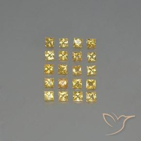 1.99캐럿 천연 옐로우 사파이어 보석, 스퀘어, 2.6×2.6 mm, VVS-VS