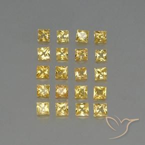 1.99캐럿 천연 옐로우 사파이어 보석, 스퀘어, 2.6×2.6 mm, VVS-VS
