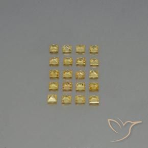 1.99캐럿 천연 옐로우 사파이어 보석, 스퀘어, 2.6×2.6 mm, VVS-VS