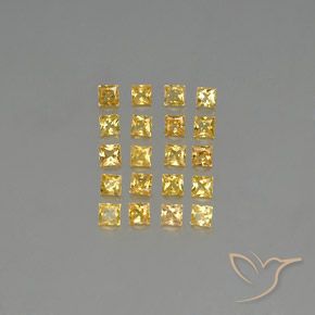 2.18캐럿 천연 골든 사파이어 보석, 스퀘어, 2.6×2.6 mm, VVS-VS