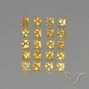 2.18캐럿 천연 골든 사파이어 보석, 스퀘어, 2.6×2.6 mm, VVS-VS