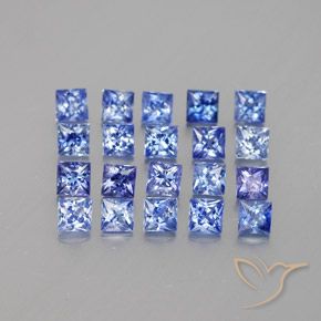 1.99캐럿 천연 파스텔 블루 사파이어 보석, 스퀘어, 2.4×2.3 mm, VVS-VS