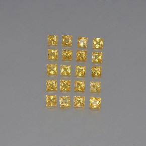 캐럿 천연 골든 옐로우 사파이어 보석, 스퀘어, 2.6×2.6 mm, VVS-VS