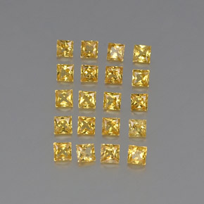 캐럿 천연 골든 옐로우 사파이어 보석, 스퀘어, 2.6×2.6 mm, VVS-VS