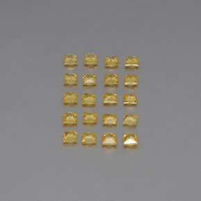 캐럿 천연 골든 옐로우 사파이어 보석, 스퀘어, 2.6×2.6 mm, VVS-VS