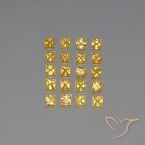 2.05캐럿 천연 미디엄 골든 사파이어 보석, 스퀘어, 2.5×2.5 mm, VVS-VS