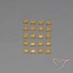 2.05캐럿 천연 미디엄 골든 사파이어 보석, 스퀘어, 2.5×2.5 mm, VVS-VS