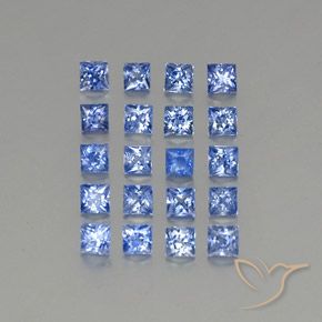 1.86캐럿 천연 파스텔 블루 사파이어 보석, 스퀘어, 2.3×2.3 mm, VVS-VS