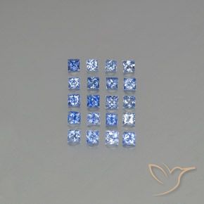 1.66캐럿 천연 파스텔 블루 사파이어 보석, 스퀘어, 2.2×2.2 mm, VVS-VS