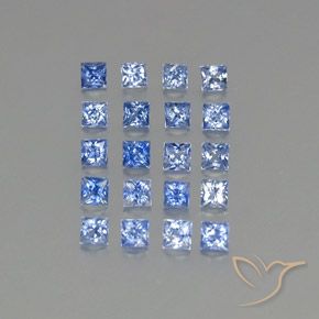 1.66캐럿 천연 파스텔 블루 사파이어 보석, 스퀘어, 2.2×2.2 mm, VVS-VS