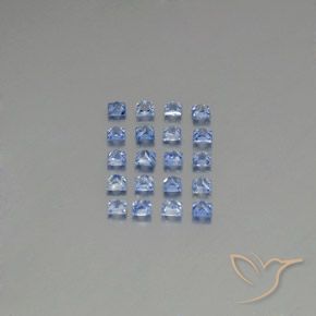 1.66캐럿 천연 파스텔 블루 사파이어 보석, 스퀘어, 2.2×2.2 mm, VVS-VS