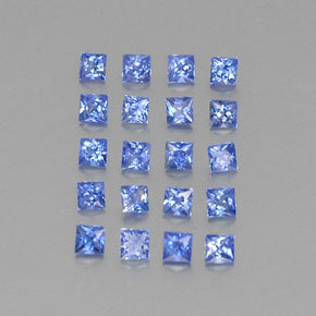 2.00캐럿 천연 파스텔 블루 사파이어 보석, 스퀘어, 2.4×2.4 mm, VVS-VS