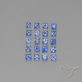 2.54캐럿 천연 파스텔 블루 사파이어 보석, 스퀘어, 2.7×2.6 mm, VVS-VS