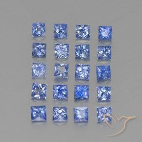 2.54캐럿 천연 파스텔 블루 사파이어 보석, 스퀘어, 2.7×2.6 mm, VVS-VS