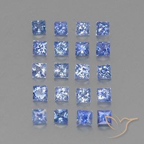 1.74캐럿 천연 파스텔 블루 사파이어 보석, 스퀘어, 2.2×2.2 mm, VVS-VS