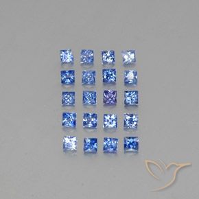 1.77캐럿 천연 파스텔 블루 사파이어 보석, 스퀘어, 2.3×2.3 mm, VVS-VS