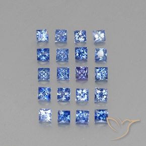 1.77캐럿 천연 파스텔 블루 사파이어 보석, 스퀘어, 2.3×2.3 mm, VVS-VS
