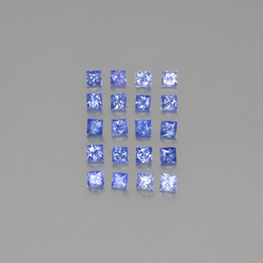 1.63캐럿 천연 딥 블루 사파이어 보석, 스퀘어, 2.2×2.2 mm, VVS-VS