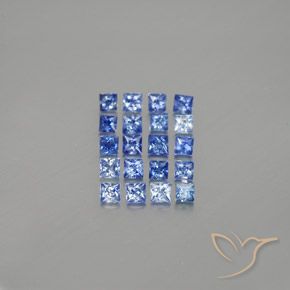 1.52캐럿 천연 미디엄 다크 블루 사파이어 보석, 스퀘어, 2.2×2.2 mm, VVS-VS