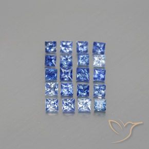 1.52캐럿 천연 미디엄 다크 블루 사파이어 보석, 스퀘어, 2.2×2.2 mm, VVS-VS