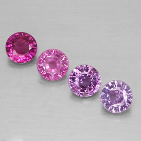 캐럿 천연 멀티컬러 사파이어 보석, 라운드 컷, 4.05 mm, VS