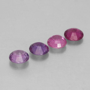 캐럿 천연 멀티컬러 사파이어 보석, 라운드 컷, 4.05 mm, VS