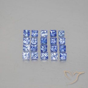 2.43캐럿 천연 파스텔 블루 사파이어 보석, 스퀘어, 2.6×2.5 mm, VVS-VS