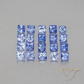 2.43캐럿 천연 파스텔 블루 사파이어 보석, 스퀘어, 2.6×2.5 mm, VVS-VS