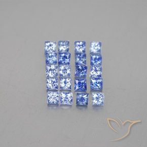2.11캐럿 천연 파스텔 블루 사파이어 보석, 스퀘어, 2.4×2.4 mm, 불투명체