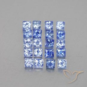 2.11캐럿 천연 파스텔 블루 사파이어 보석, 스퀘어, 2.4×2.4 mm, 불투명체