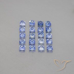 2.11캐럿 천연 파스텔 블루 사파이어 보석, 스퀘어, 2.4×2.4 mm, 불투명체