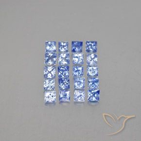 1.85캐럿 천연 파스텔 블루 사파이어 보석, 스퀘어, 2.3×2.3 mm, VVS-VS