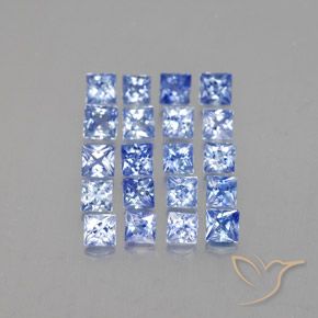 1.85캐럿 천연 파스텔 블루 사파이어 보석, 스퀘어, 2.3×2.3 mm, VVS-VS