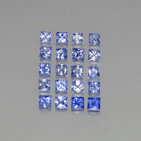 1.31캐럿 천연 인텐스 블루 사파이어 보석, 스퀘어, 2.1×2.1 mm, VVS-VS