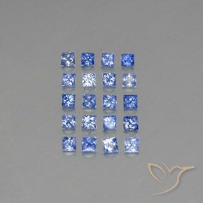 1.90캐럿 천연 파스텔 블루 사파이어 보석, 스퀘어, 2.2×2.1 mm, VVS-VS