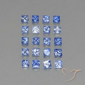 1.90캐럿 천연 파스텔 블루 사파이어 보석, 스퀘어, 2.2×2.1 mm, VVS-VS