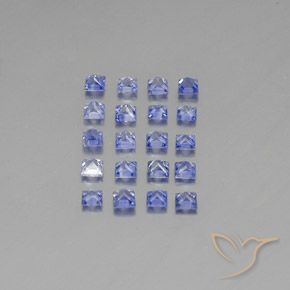 1.67캐럿 천연 파스텔 블루 사파이어 보석, 스퀘어, 2.2×2.1 mm, VVS-VS